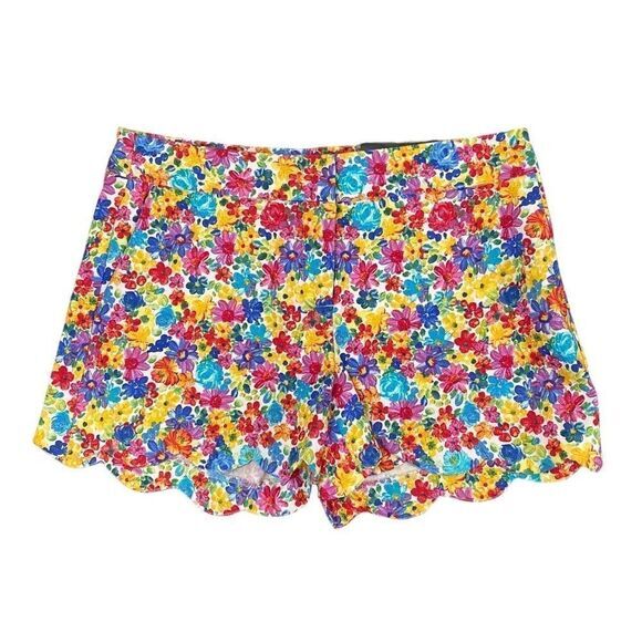 Attyre Mackenzie bright floral scalloped‎ shorts size 6 - Picture 1 of 5